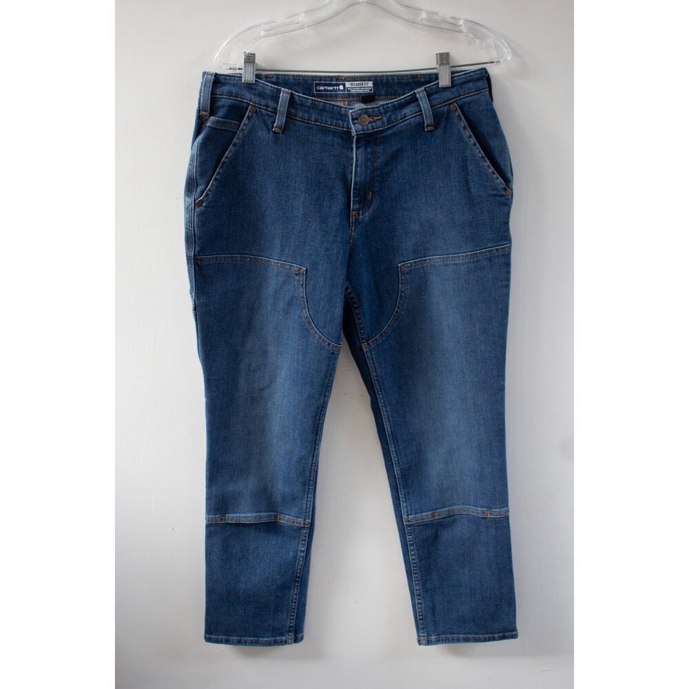 Carhartt‎ Damen Double Front Knee Straight Jean Rugged Flex Relaxed Fit 10 Short